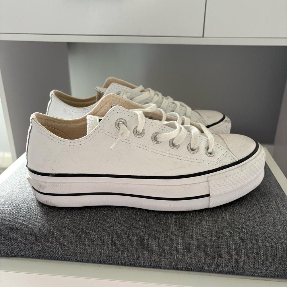 Converse White Low-Top Platform Sneakers